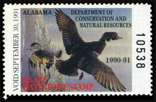 Alabama Waterfowl Stamp 1990